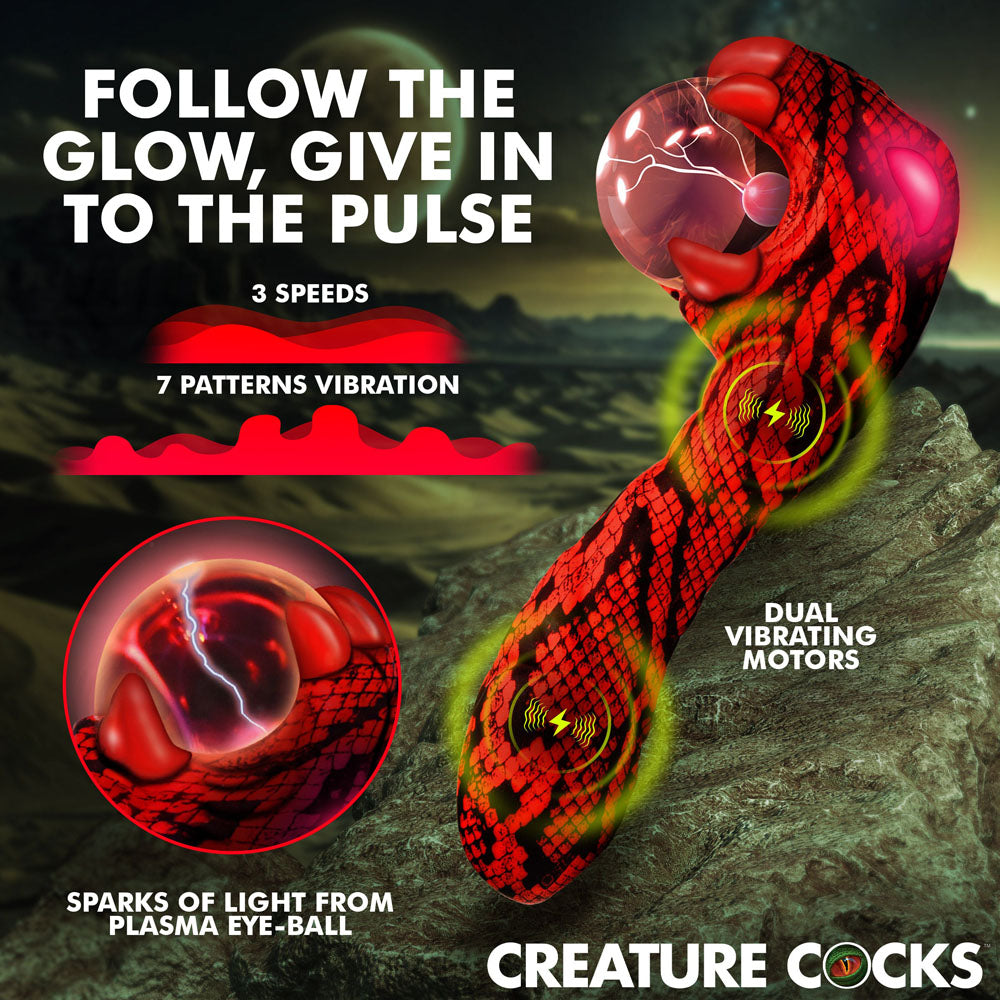 Creature Cocks Cobra (Black and Red) – USB Rechargeable 18.5 cm Fantasy Vibrator
