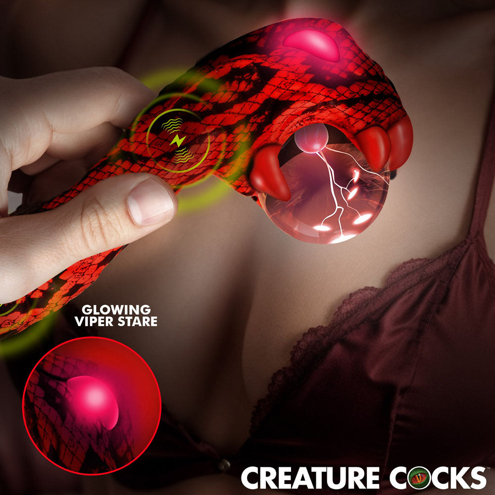 Creature Cocks Cobra (Black and Red) – USB Rechargeable 18.5 cm Fantasy Vibrator