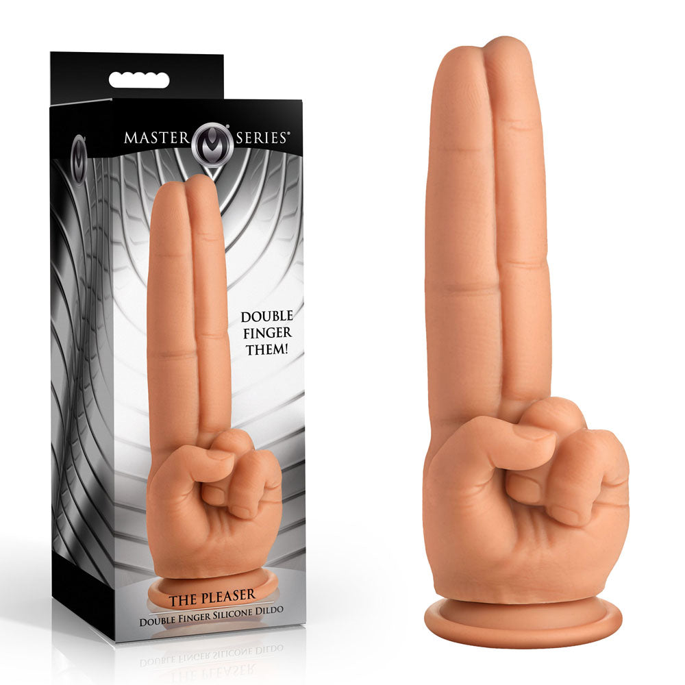 Master Series The Pleaser – 23.6 cm Double Finger Dildo
