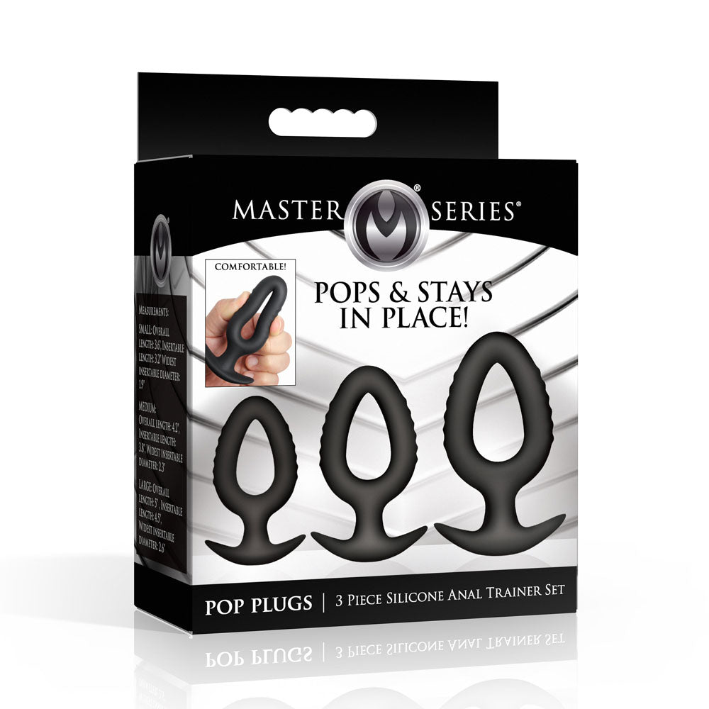 Master Series Pop Plugs Silicone Anal Plug Trainer Set of 3 Sizes
