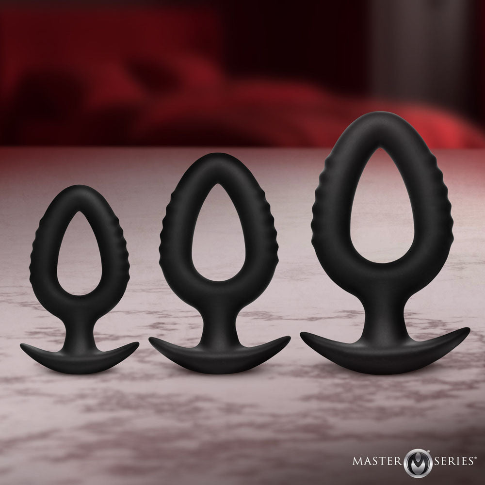 Master Series Pop Plugs Silicone Anal Plug Trainer Set of 3 Sizes