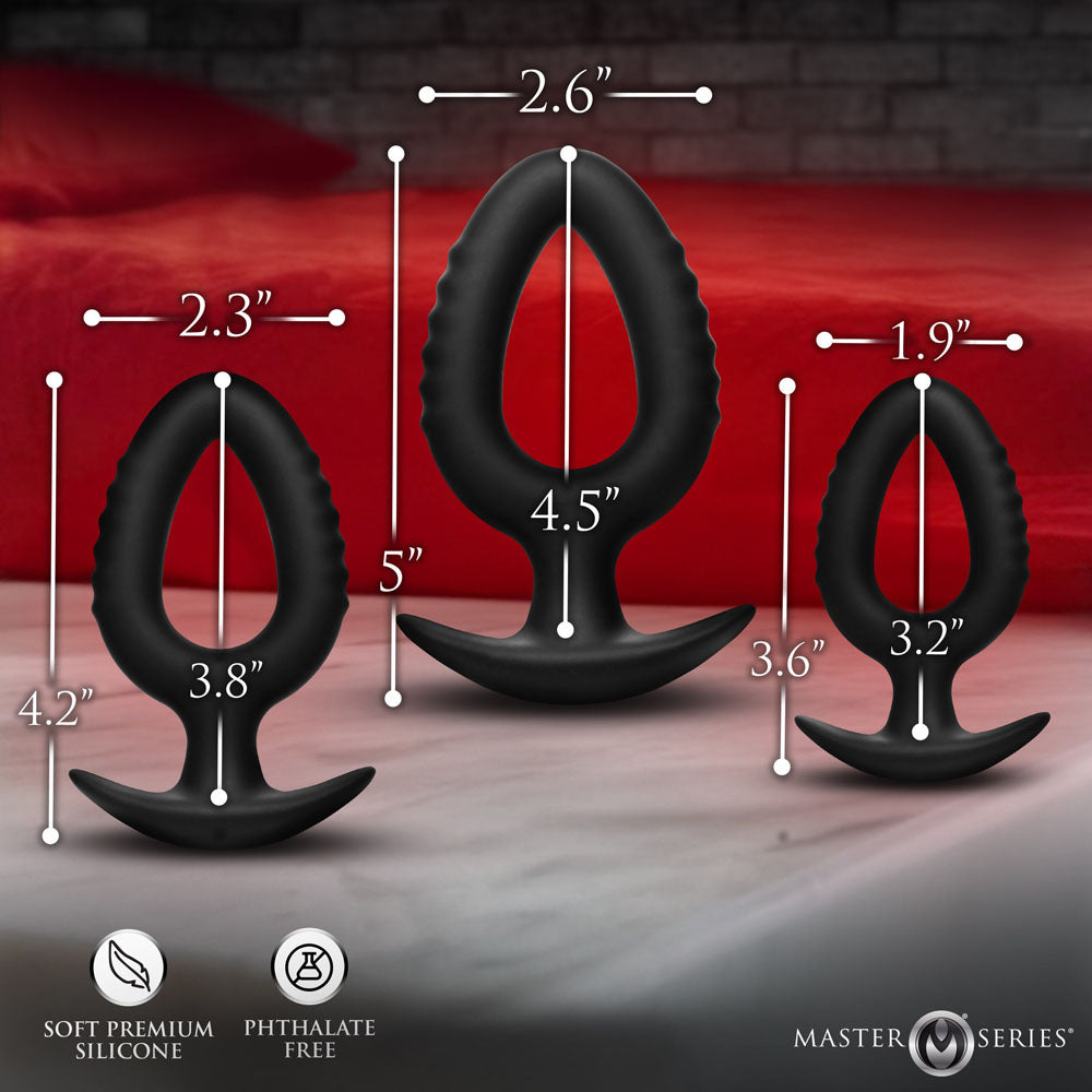 Master Series Pop Plugs Silicone Anal Plug Trainer Set of 3 Sizes