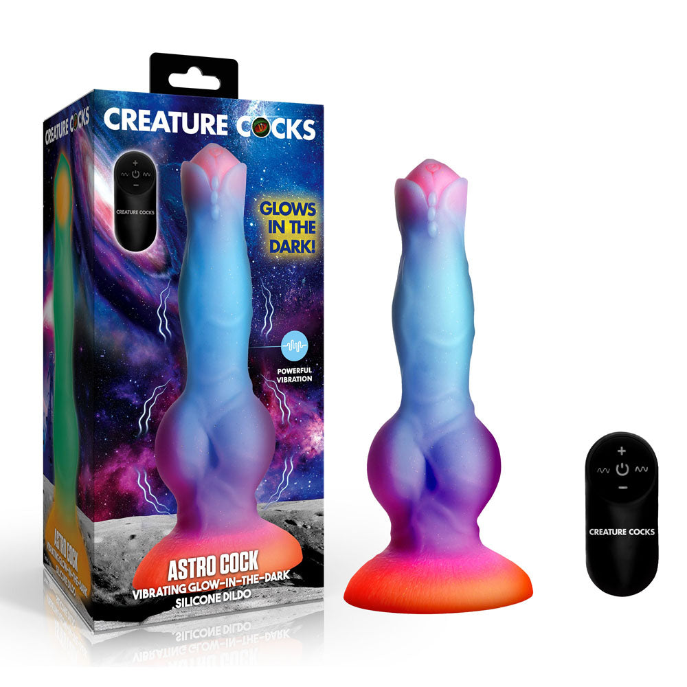 Creature Cocks Astro Cock (Glow in Dark) – 20.6 cm Vibrating Fantasy Dildo