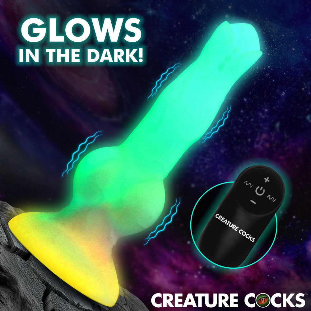 Creature Cocks Astro Cock (Glow in Dark) – 20.6 cm Vibrating Fantasy Dildo