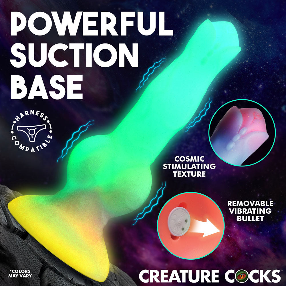 Creature Cocks Astro Cock (Glow in Dark) – 20.6 cm Vibrating Fantasy Dildo