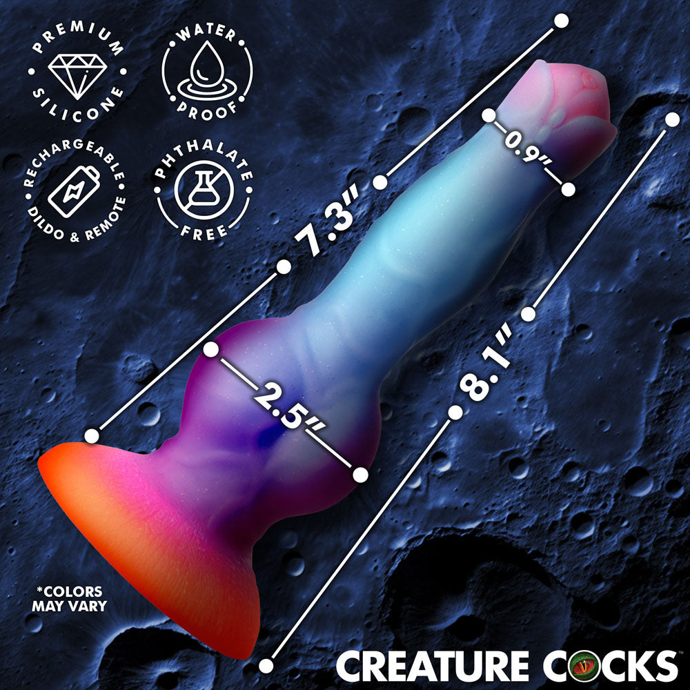 Creature Cocks Astro Cock (Glow in Dark) – 20.6 cm Vibrating Fantasy Dildo