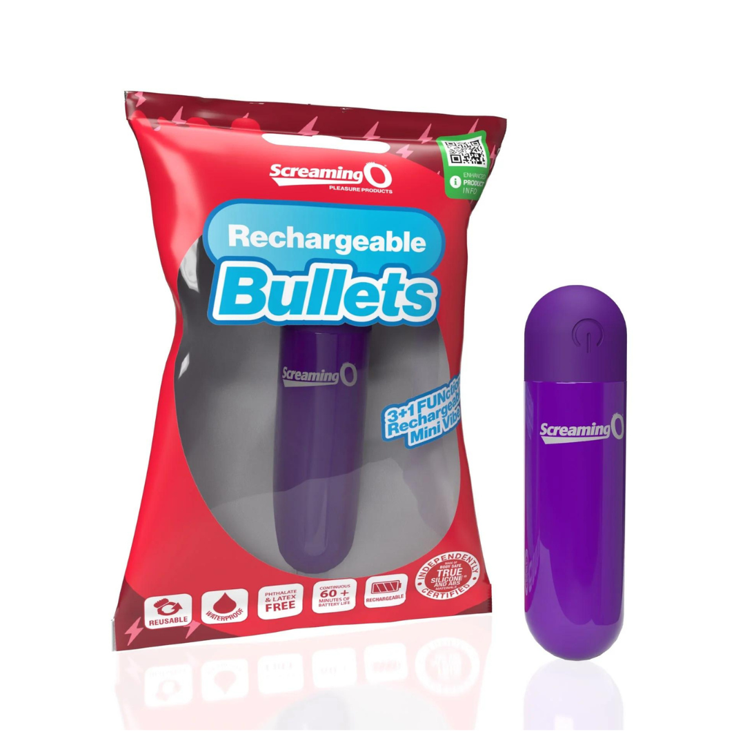 Rechargeable Bullet Vibrator (Purple) – Waterproof with 3 Speeds and Pulse Pattern Personal Massager