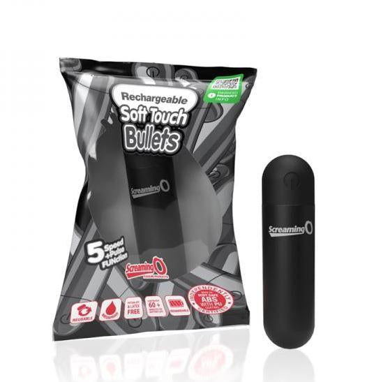 Rechargeable Soft Touch Bullet Vibrator (Black) – Waterproof Rechargeable 5-Speed Bullet Vibrator