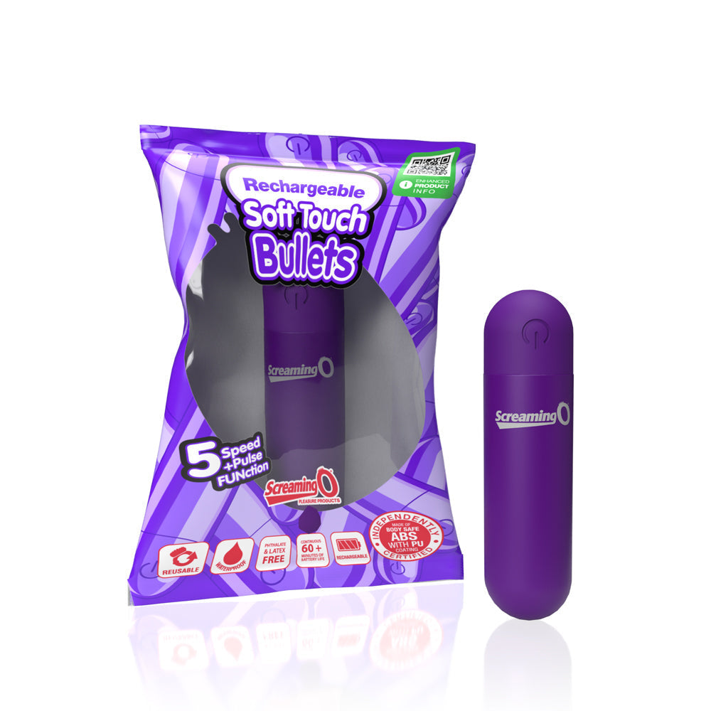 Rechargeable Soft Touch Bullet (Purple) – Waterproof 5-Speed Compact Vibrator