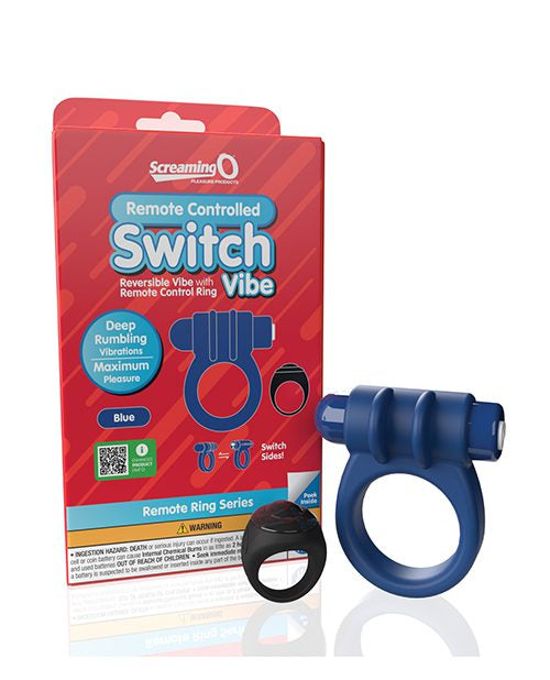 Remote Control Switch Vibe (Blue) – Rechargeable Waterproof Vibrating Cock Ring
