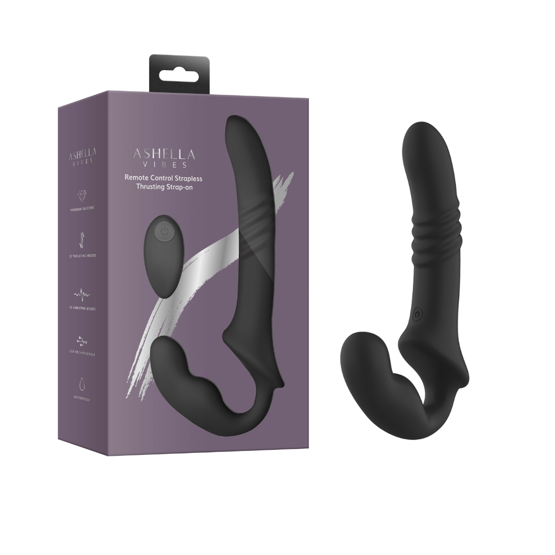 Ashella Vibes (Remote-Controlled) – Strapless Thrusting Strap-On