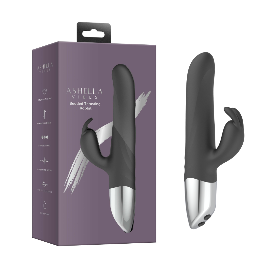 Ashella Vibes Beaded Thrusting Rabbit Vibrator – Dual-Action Vibrator