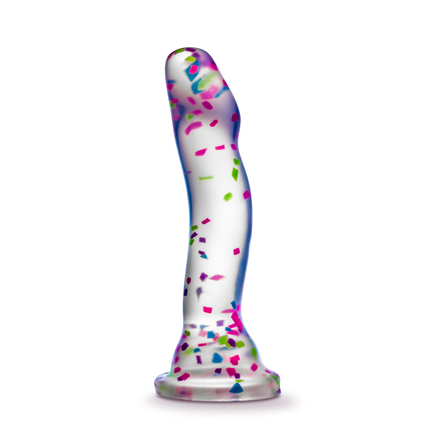 Hanky Panky Confetti Filled Clear 7.5" Dildo Glow in the Dark