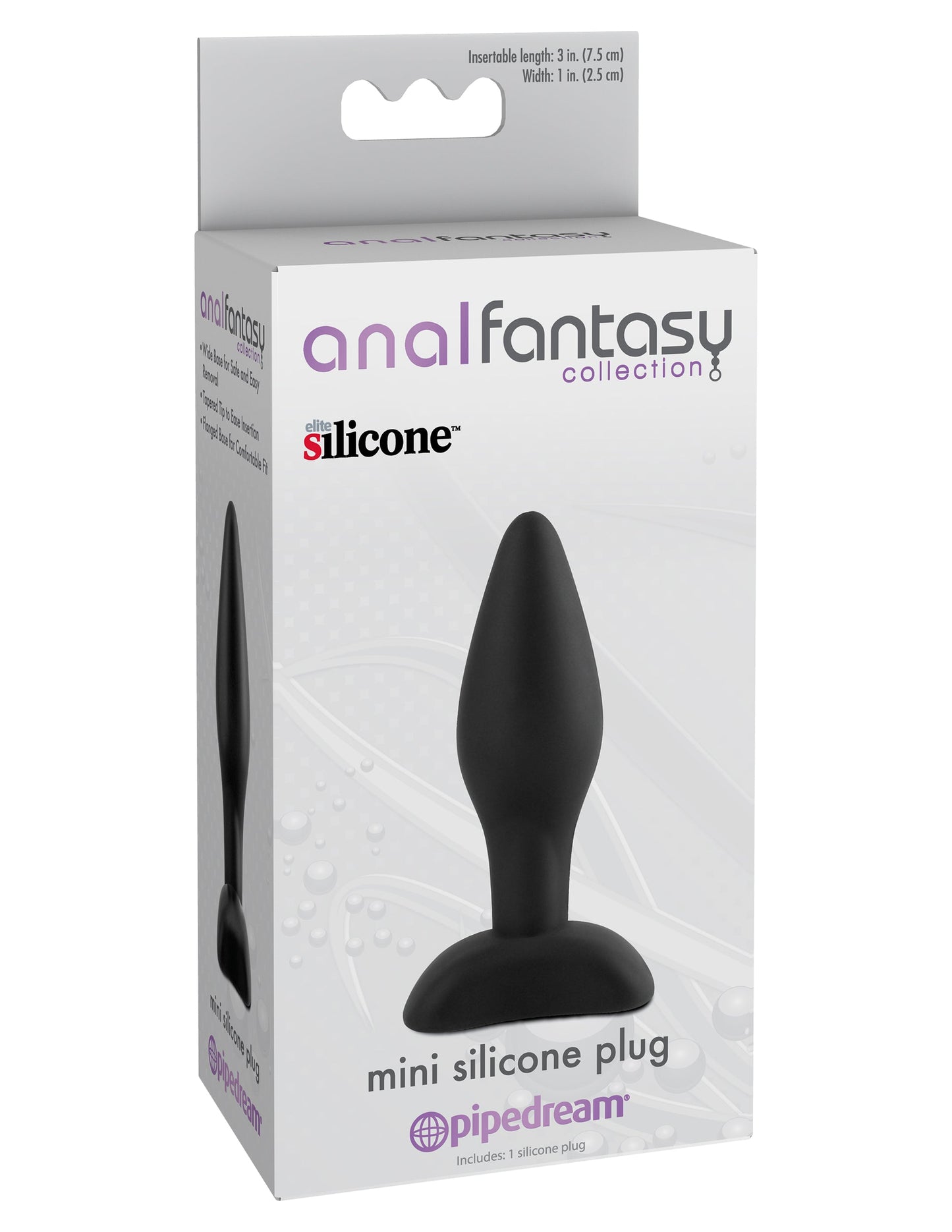 Anal Fantasy Collection Mini Silicone Plug Black 7.5 cm Butt Plug