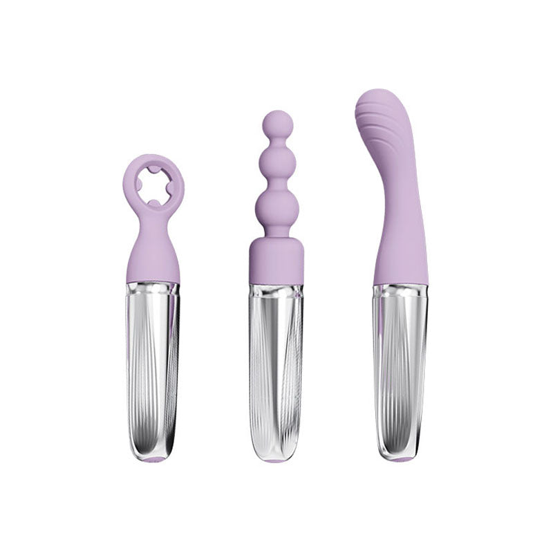 Adam & Eve Sweet Dreams Massager Kit 8 Tips Lavender Rechargeable