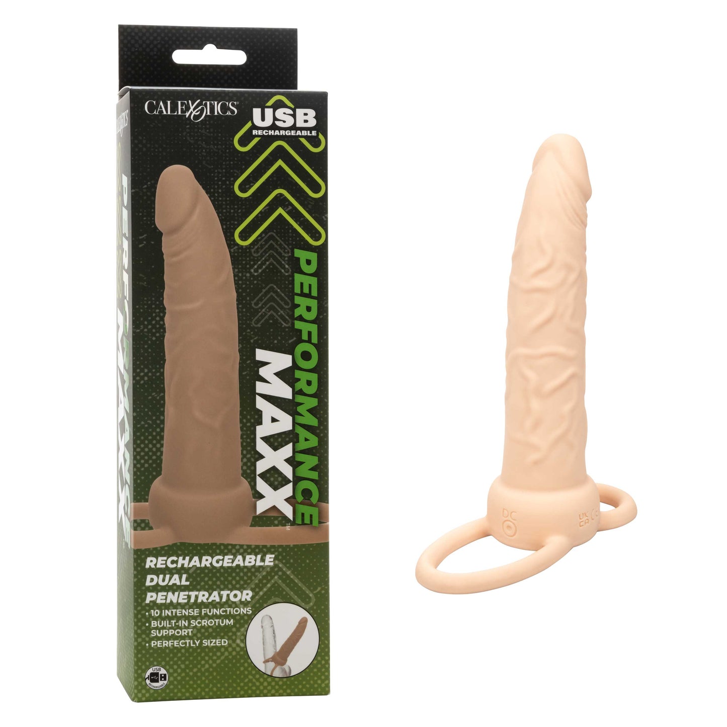Performance Maxx Dual Penetrator Ivory with 10 Vibration Functions and Dual Support Rings