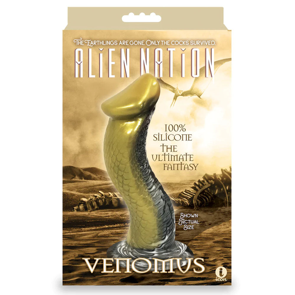 Alien Nation Venomus 8.5 Inch (Silver Gold) Fantasy Silicone Dong