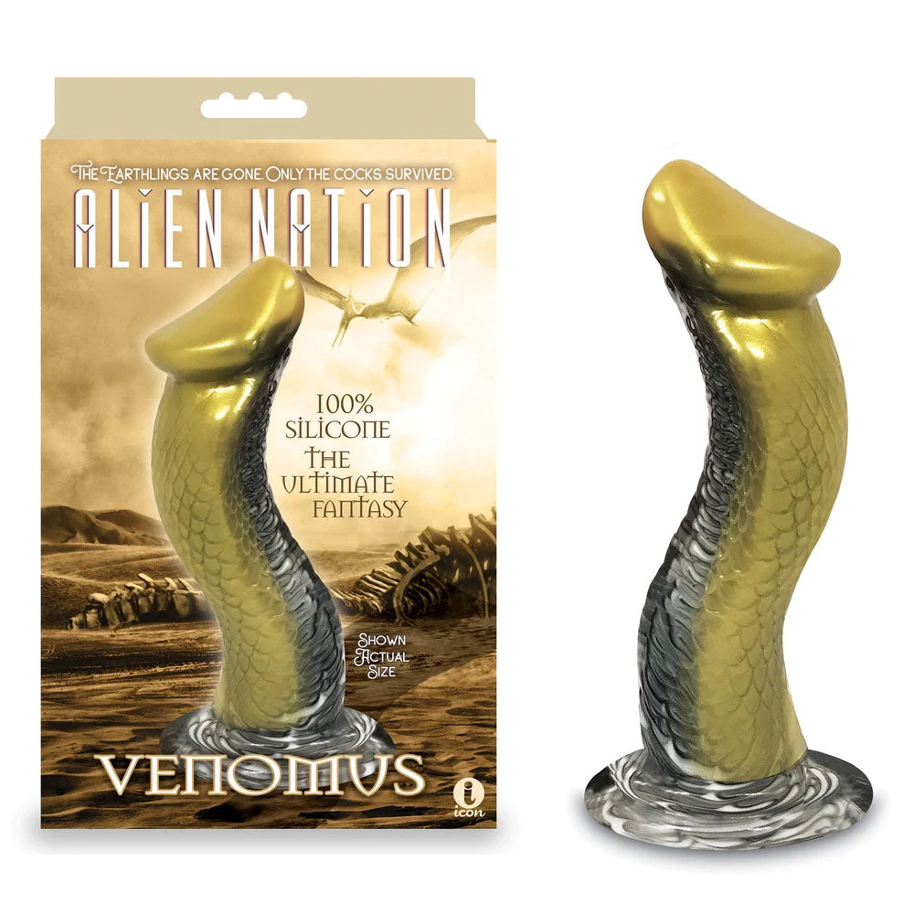 Alien Nation Venomus 8.5 Inch (Silver Gold) Fantasy Silicone Dong