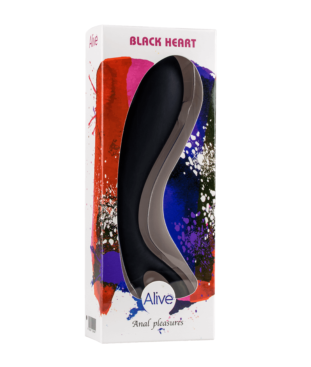 Alive Black Heart Black Silicone Stimulator for Anal Pleasures