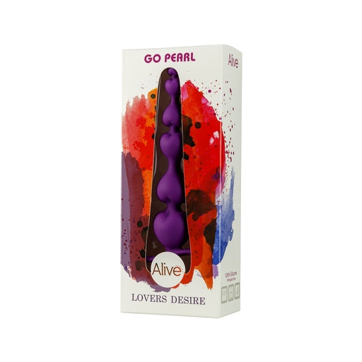 Alive Go Pearl Silicone Anal Beads Lilac 18cm Length 3.1cm Diameter Waterproof IPX8
