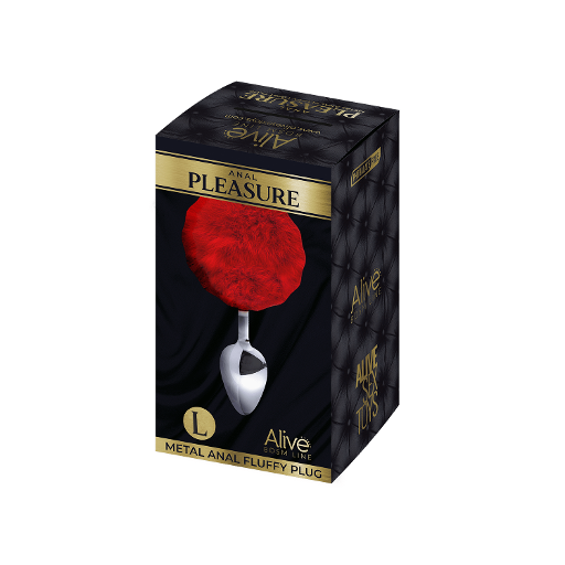 Alive Metal Fluffy Plug (Red Large) – Luxury Large Butt Plug
