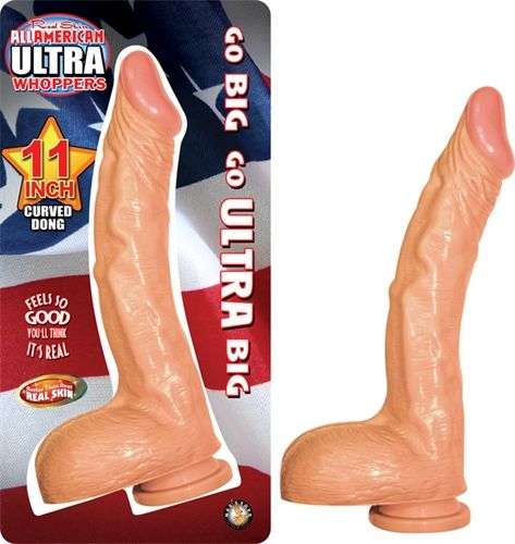 All American 11 Inch Curved Realistic Dildo With Suction Base