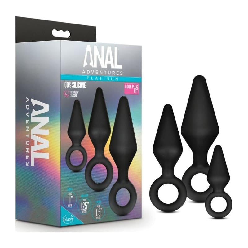 Anal Adventures Platinum Silicone Loop Anal Plug Kit