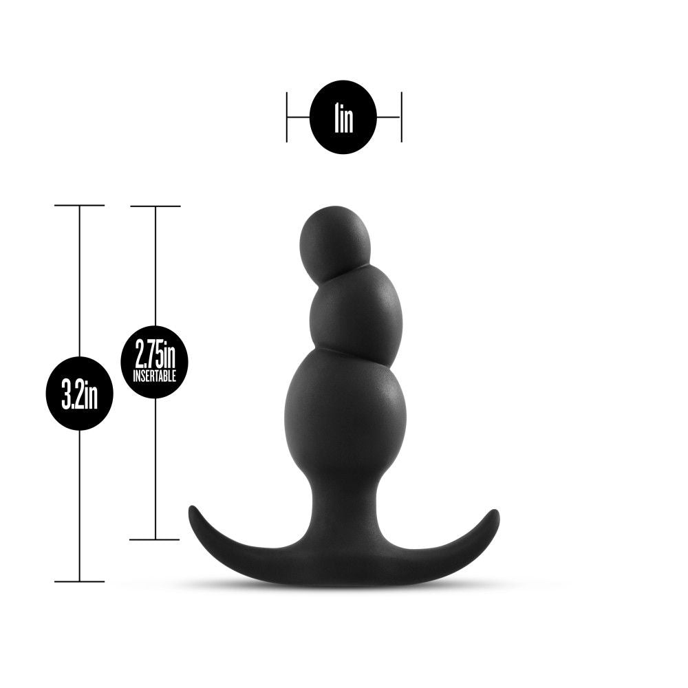 Anal Adventures Platinum Stacked Silicone 3.2 Inch Anal Plug Black