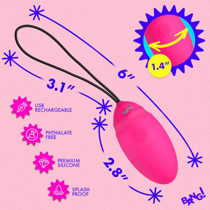 Vibrating Silicone Egg (Pink) – Remote-Controlled 2.8 Inch Vibrator