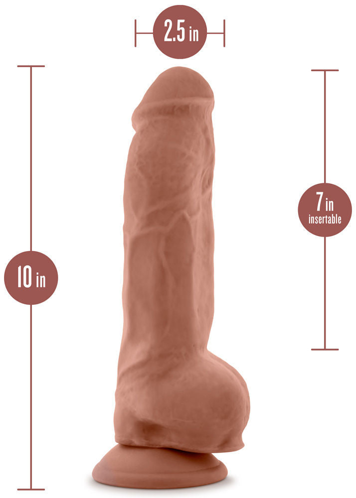 Au Naturel Big Boy 10 Inch Mocha Realistic Dildo Toy