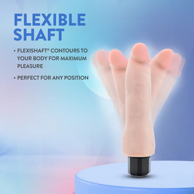 Au Naturel Vanilla Ice Bendable Vibrating Dildo Beige 8.75 Inch