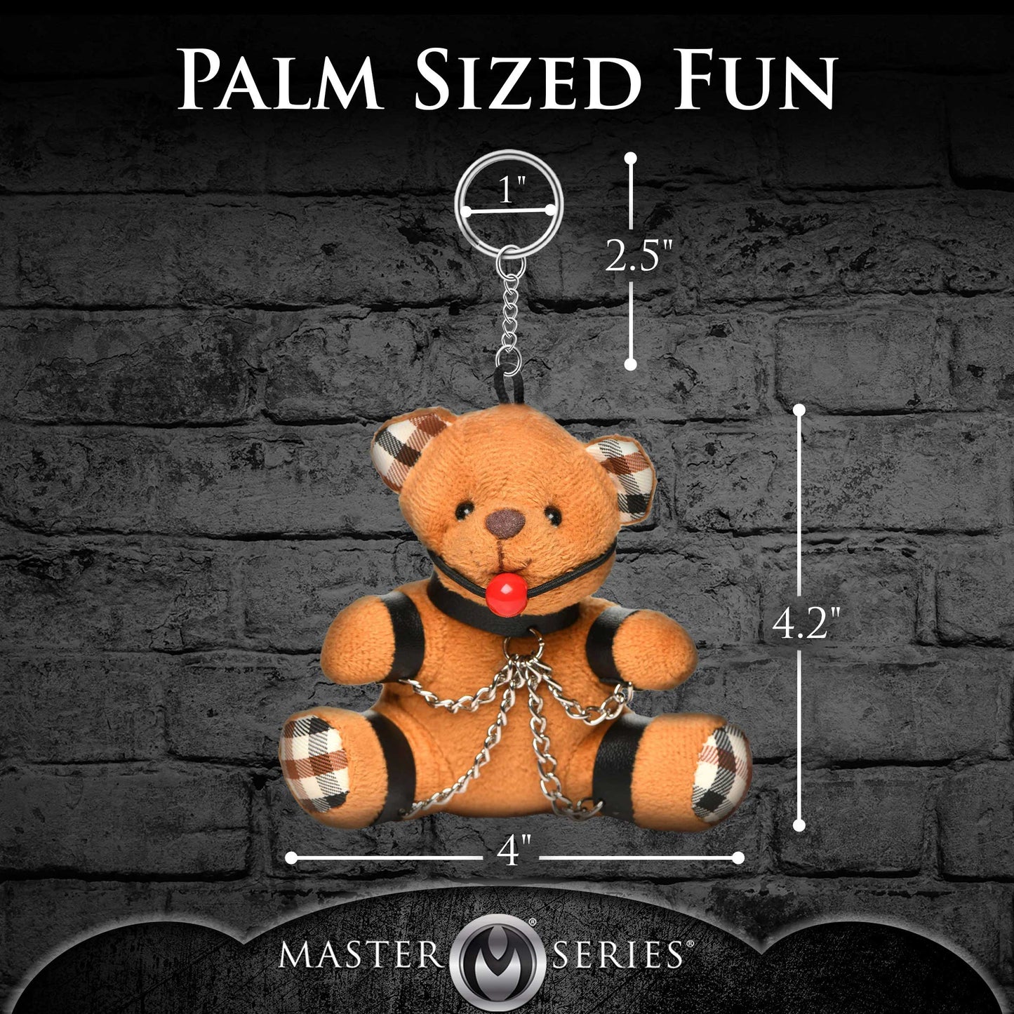 Gagged Teddy Bear Keychain Adult Intimacy Novelty Gift
