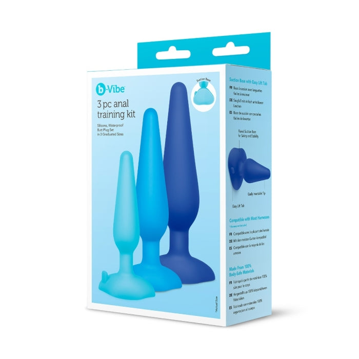 B-Vibe 3 Piece Anal Training Kit with Progressive Silicone Plugs