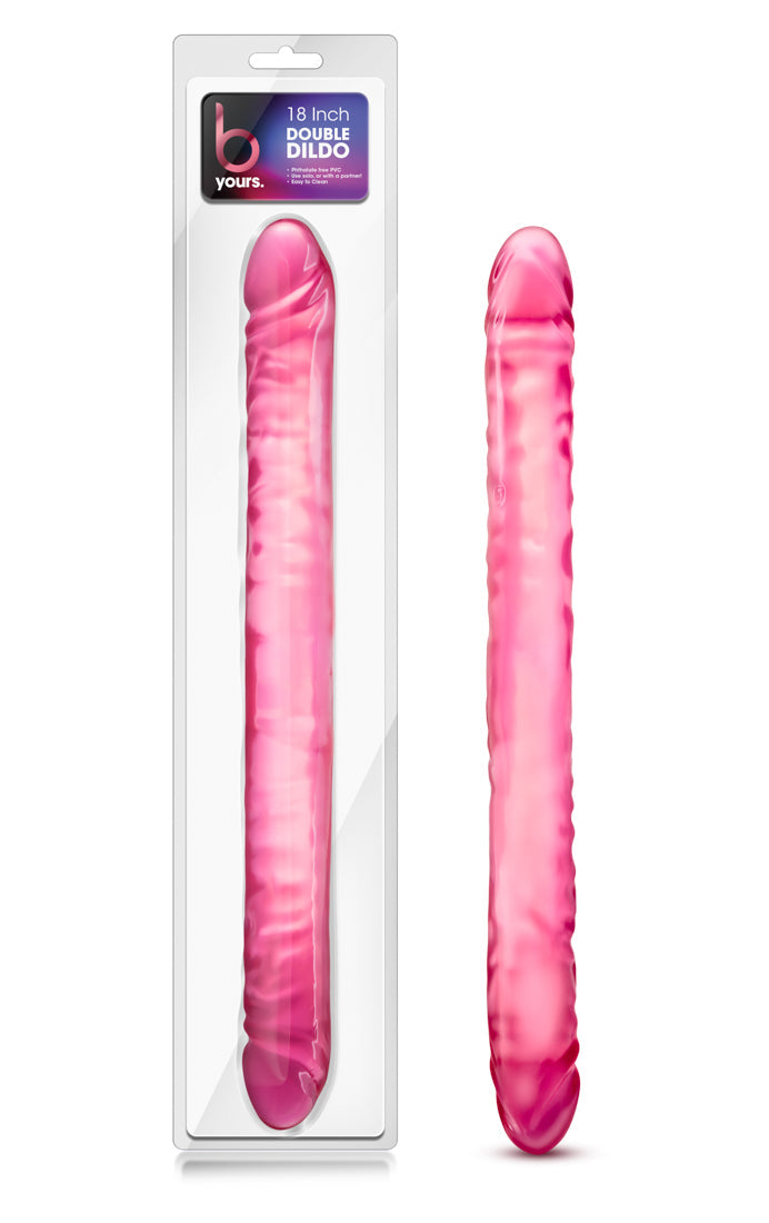 B Yours Double Dildo (Pink) 18 Inch – Shared Pleasure Double Dildo