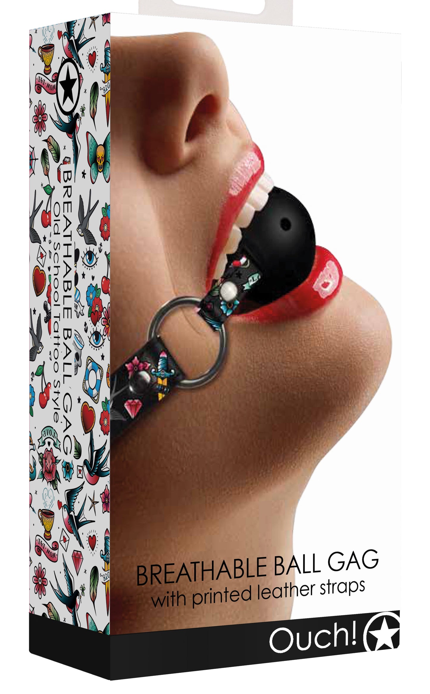 Ouch Breathable Ball Gag With Adjustable Leather Straps – Ball Gag