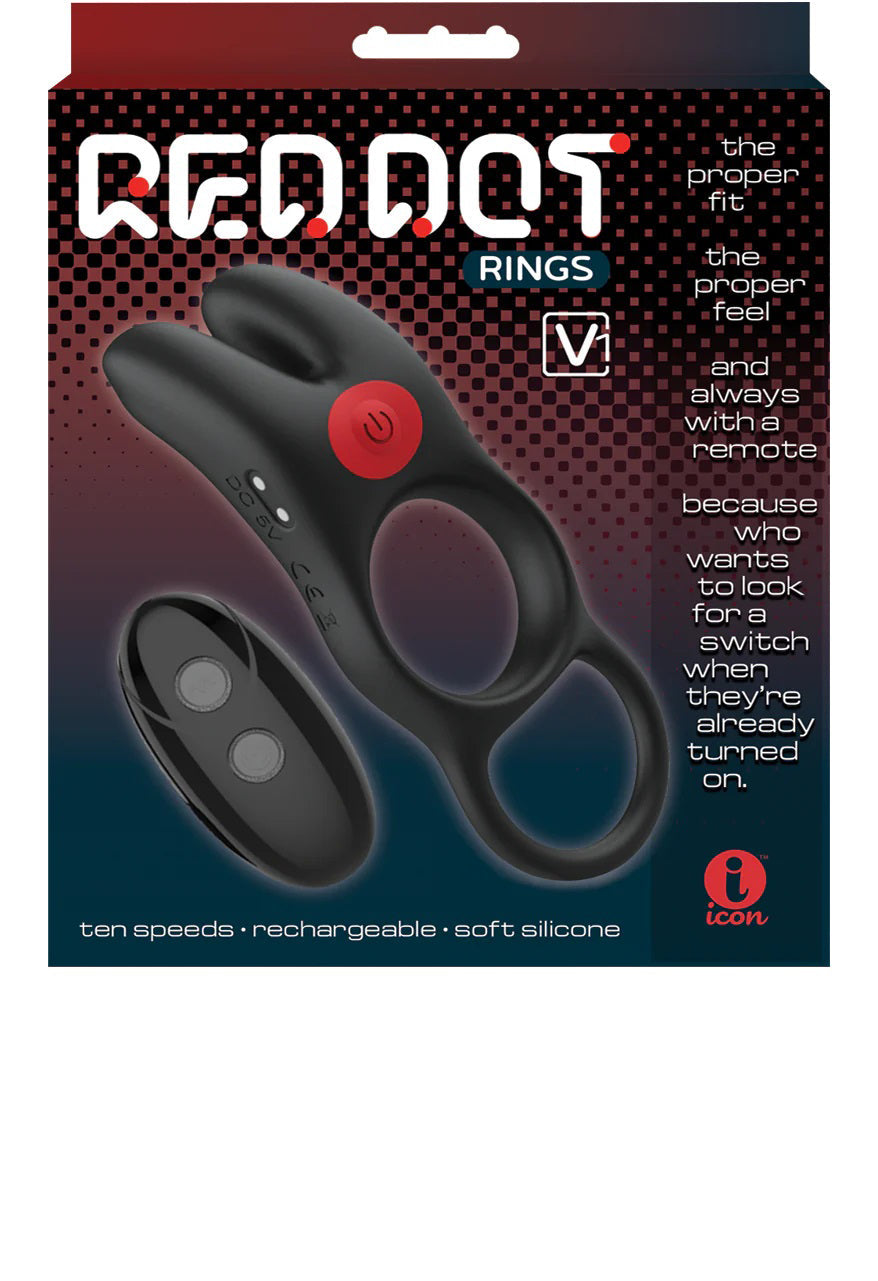 Red Dot Rings V1 Vibrating Cock Ring with Remote