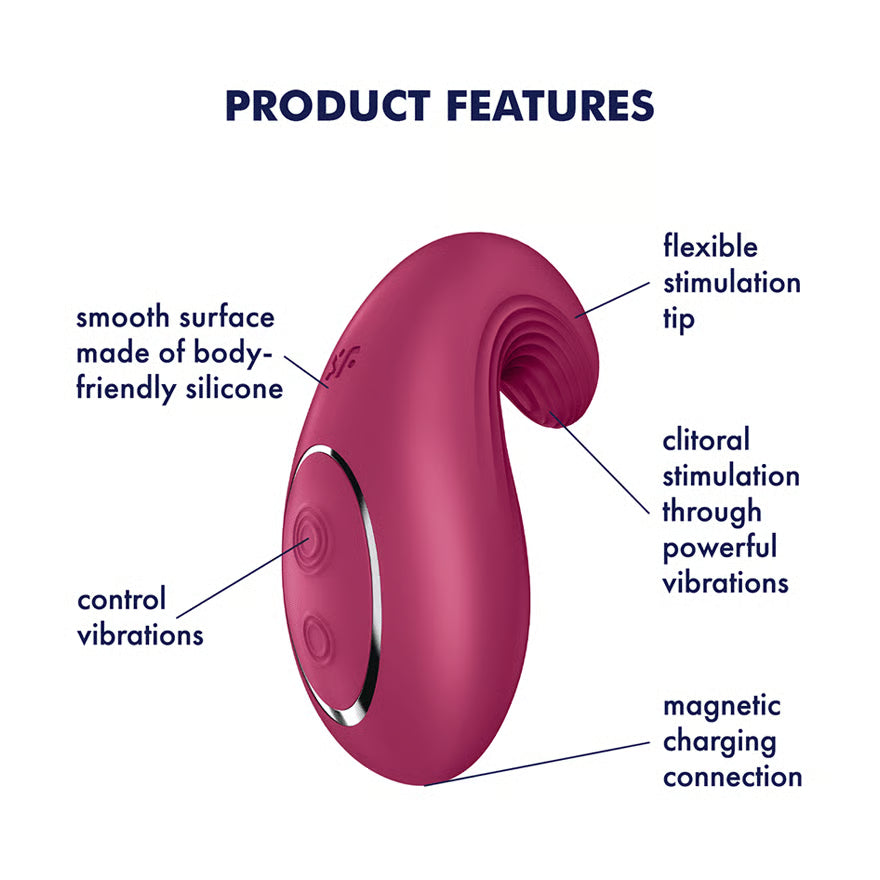 Satisfyer Dipping Delight Berry Lay-On Vibrator with 2 Powerful Motors and Flexible Tip