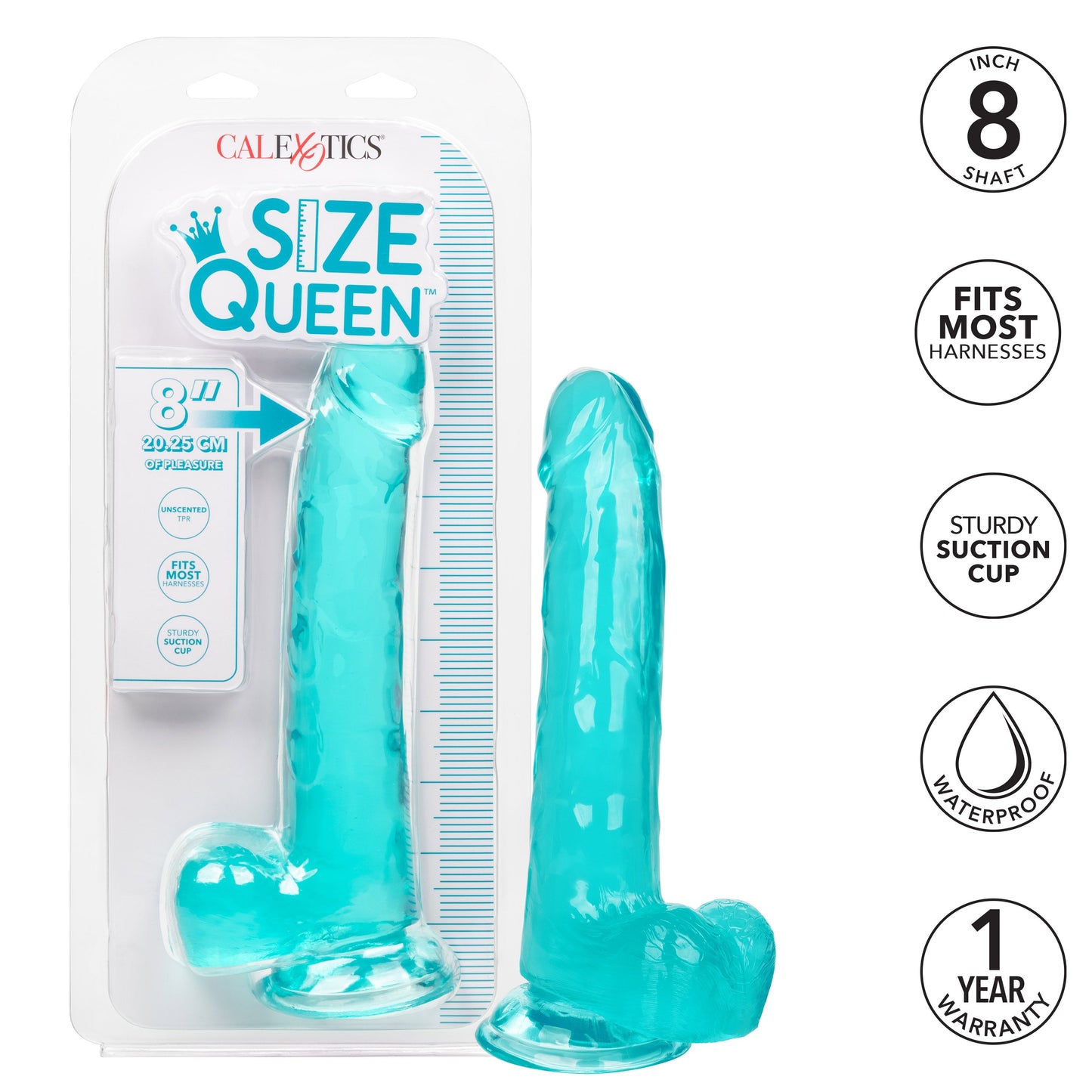 Size Queen 8 Inch Realistic Dong in Ivory