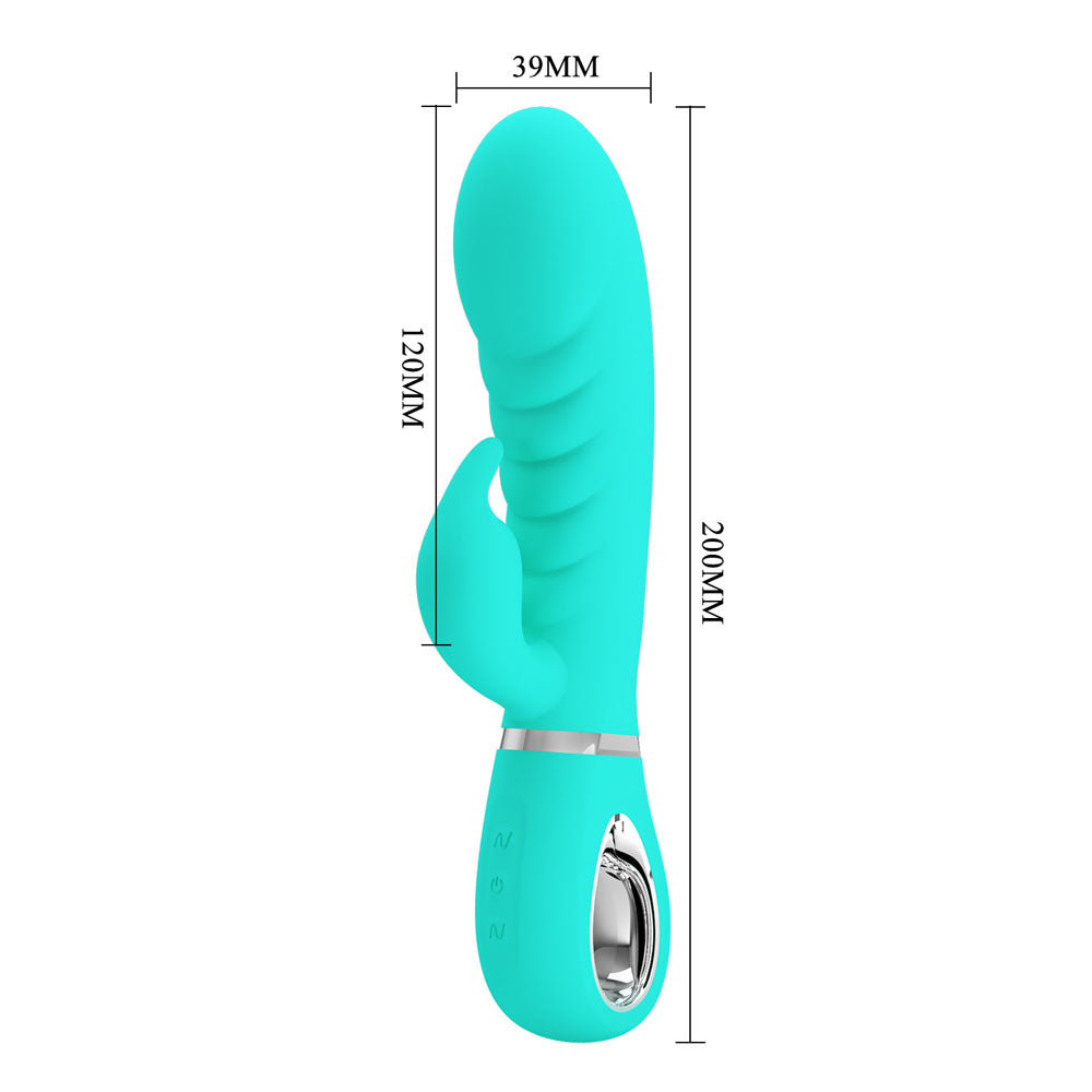 Party Up Edward Rabbit Vibe Teal 20 cm Rabbit Vibrator