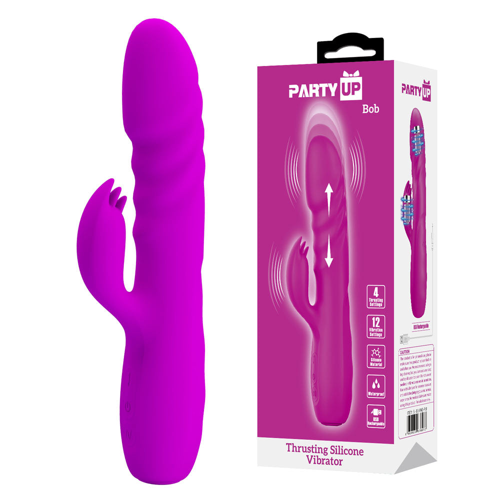 Party Up Bob Thrusting Vibe 25 cm Rabbit Vibrator