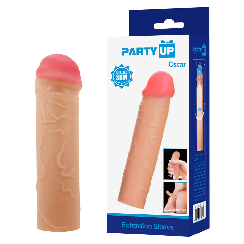 Party Up Oscar (Clear) – 1 Inch Penis Extender Sleeve