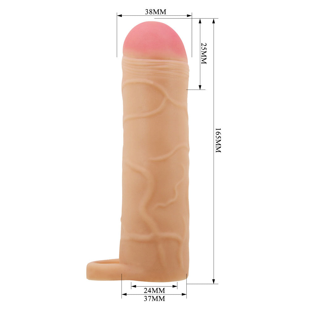 Party Up Owen (Black) – 1 Inch Extender Sleeve with Ball Strap Penis Sleeve