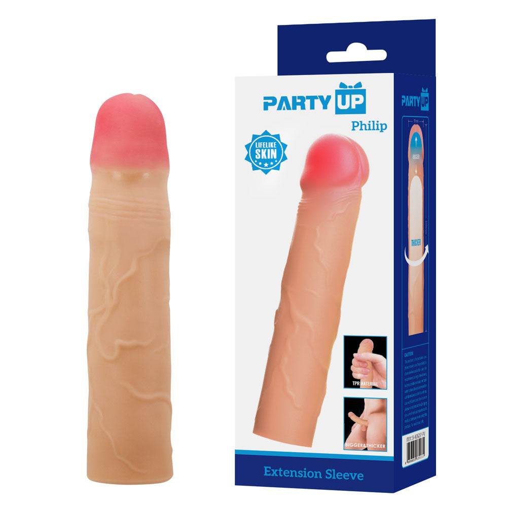 Party Up Philip 3 Inch Penis Extender Sleeve for Enhanced Intimate Experiences