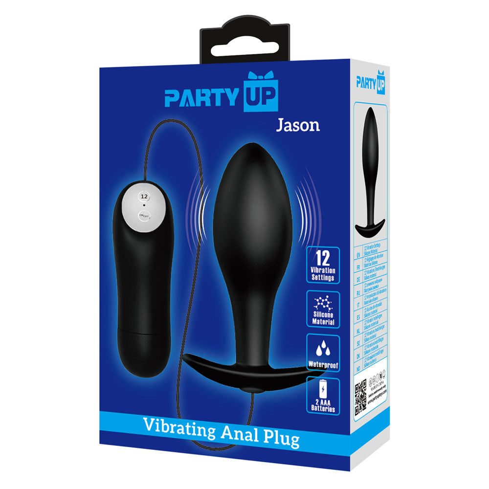 Party Up Jason Vibrating Anal Plug - 8.5 Centimeter Remote Control Butt Plug