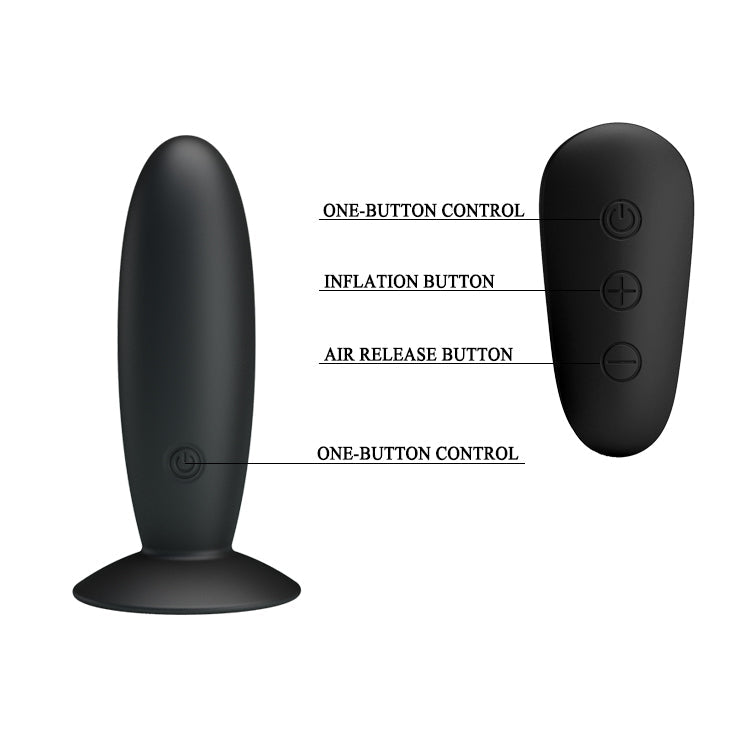 Pretty Love Mr. Play (Black) – Remote-Controlled Silicone Vibrating Anal Plug