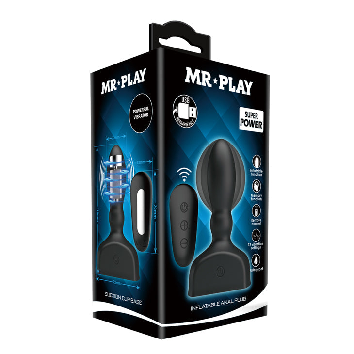 Mr. Play Inflatable Anal Plug – Multi-Speed Vibrating Adjustable Butt Plug