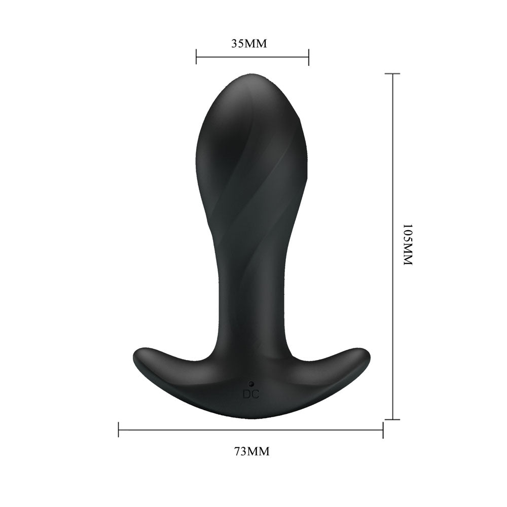 Party Up Keith Vibrating Butt Plug - 10.5 cm Anal Toy with 12 Vibration Functions