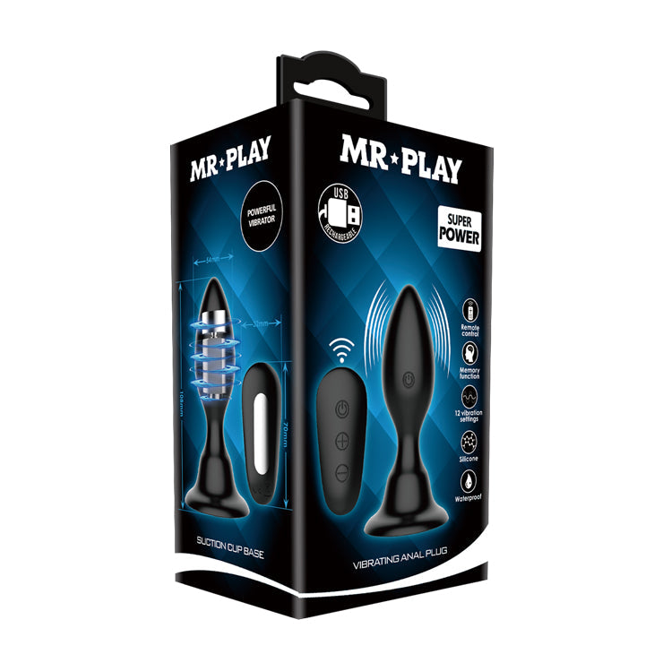 Mr Play Vibrating Anal Plug 10.8 cm Butt Plug with Remote Control