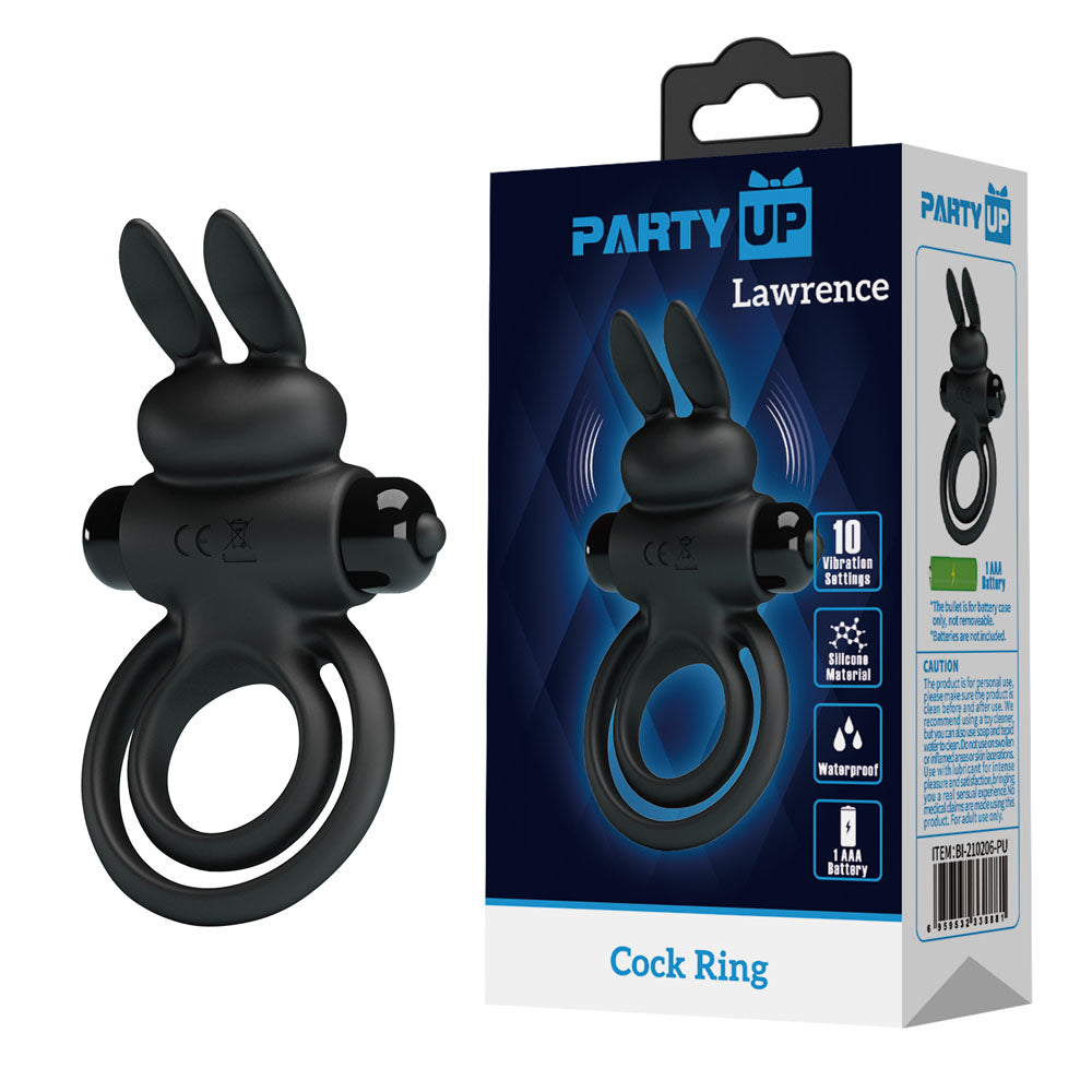 Party Up Lawrence – Vibrating Silicone Cock Ring and Balls Ring