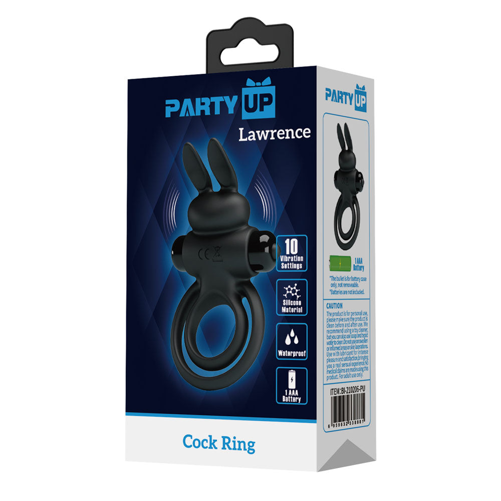 Party Up Lawrence – Vibrating Silicone Cock Ring and Balls Ring